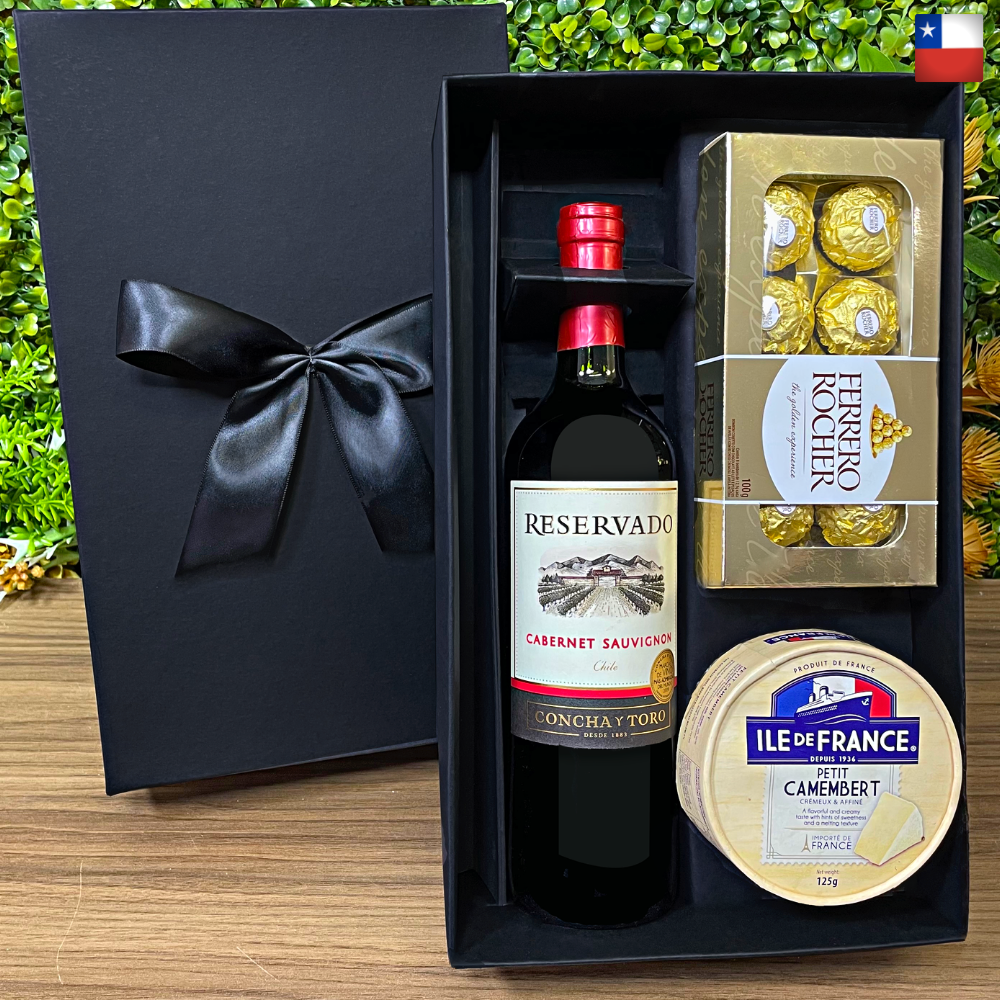KIT VINHO CHILENO - CONCHA Y TORO  QUEIJO & CHOCOLATE